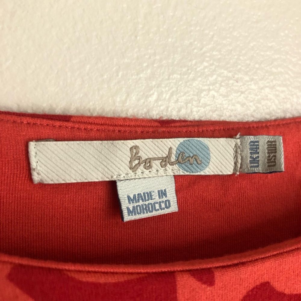 Boden Ledbury Red Dove Print Knee Length Sleeveless Dress US 10 - Picture 6 of 6